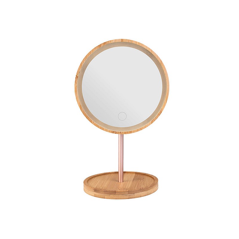 ESTIA ΚΑΘΡΕΦΤΗΣ ΕΠΙΤΡΑΠΕΖΙΟΣ BAMBOO ESSENTIALS ME LED ΦΩΤΙΣΜΟ 18x18x30cm ESTIA 02-12847