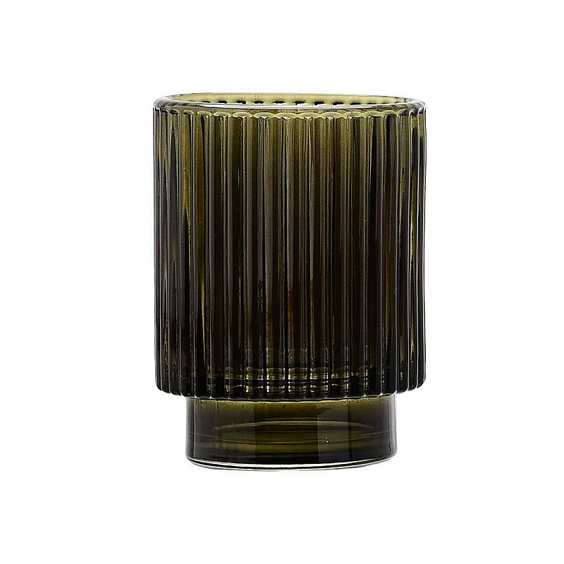 ESTIA ΠΟΤΗΡΑΚΙ ΜΠΑΝΙΟΥ GLASS 7.5x7.5x9.7cm OLIVE GREEN ESTIA 02-14889