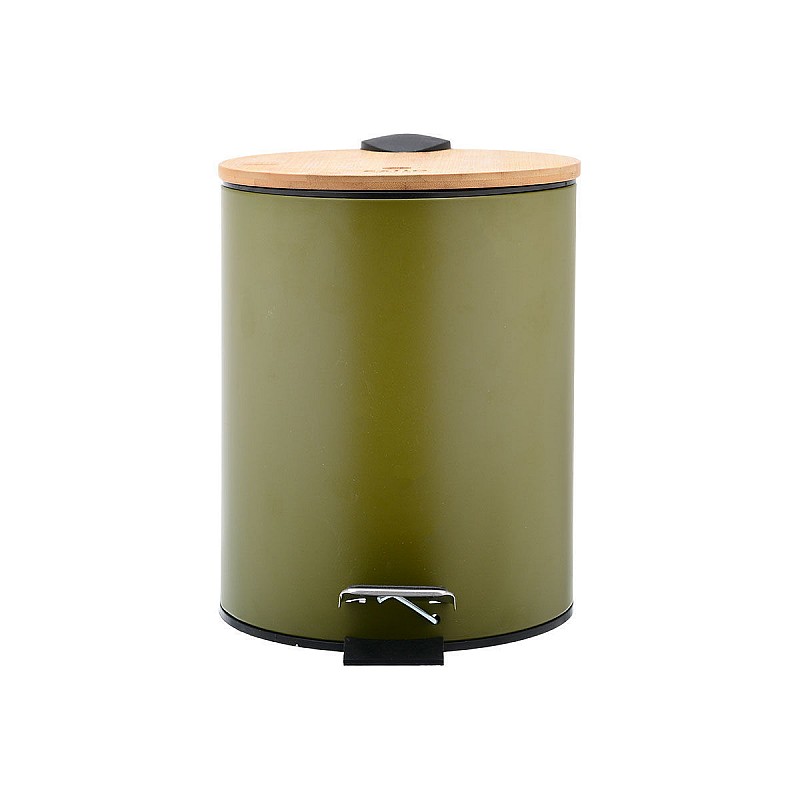 ESTIA ΧΑΡΤΟΔΟΧΕΙΟ ΜΠΑΝΙΟΥ BAMBOO ESSENTIALS SOFT CLOSE 5lt OLIVE GREEN ESTIA 02-15114