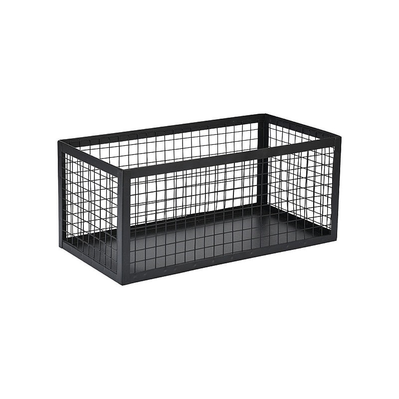 ESTIA ΚΑΛΑΘΙ ΑΠΟΘΗΚΕΥΣΗΣ & ΟΡΓΑΝΩΣΗΣ CAGE ΜΕΤΑΛΛΙΚΟ 23.5x15x11cm ΜΑΥΡΟ ESTIA 02-27650