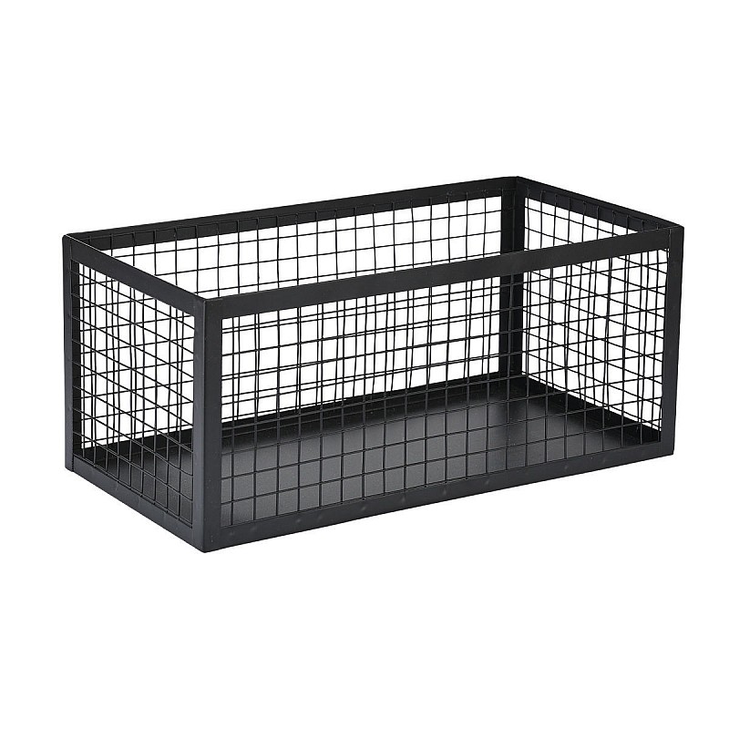 ESTIA ΚΑΛΑΘΙ ΑΠΟΘΗΚΕΥΣΗΣ & ΟΡΓΑΝΩΣΗΣ CAGE ΜΕΤΑΛΛΙΚΟ 30x15.5x13cm ΜΑΥΡΟ ESTIA 02-27667