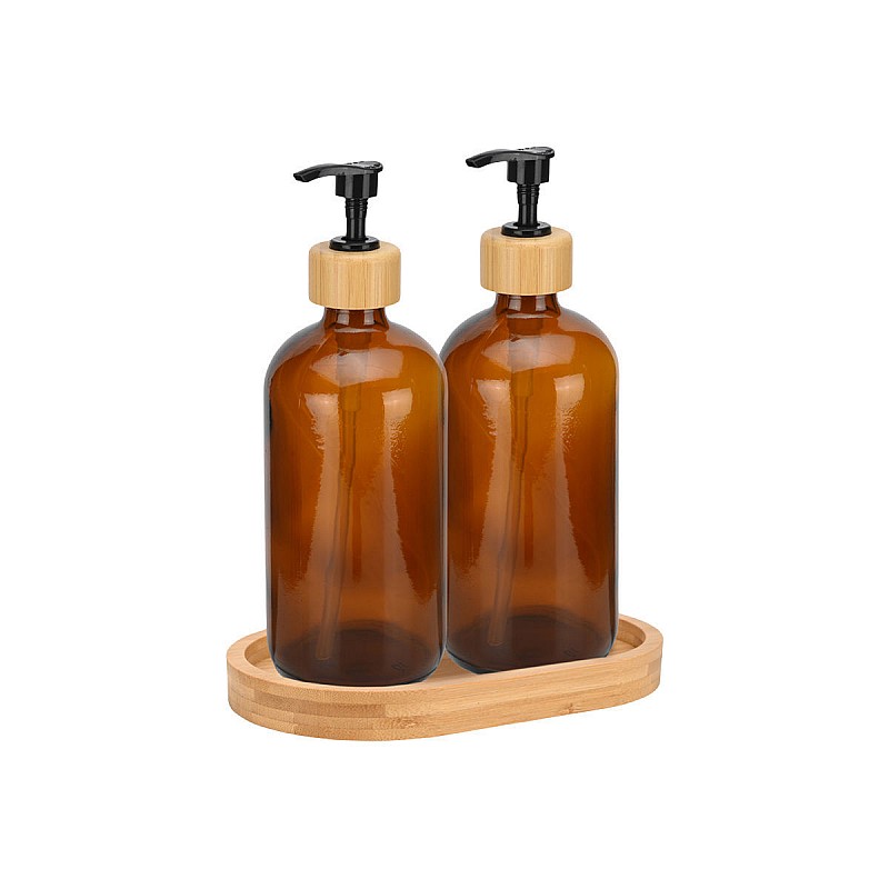 ESTIA ΑΝΤΛΙΕΣ ΣΑΠΟΥΝΙΟΥ BAMBOO ESSENTIALS ΓΥΑΛΙΝΕΣ 500ml ΣΕΤ 3 ΤΕΜ. ΜΕ ΔΙΣΚΟ ΒΑΜΒΟΟ ESTIA 02-28800