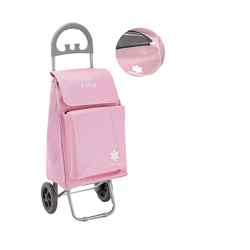 ESTIA ΚΑΡΟΤΣΙ ΛΑΪΚΗΣ ECOMAX ΥΦΑΣΜΑΤΙΝΟ 40lt ΡΟΖ ESTIA 04-9366