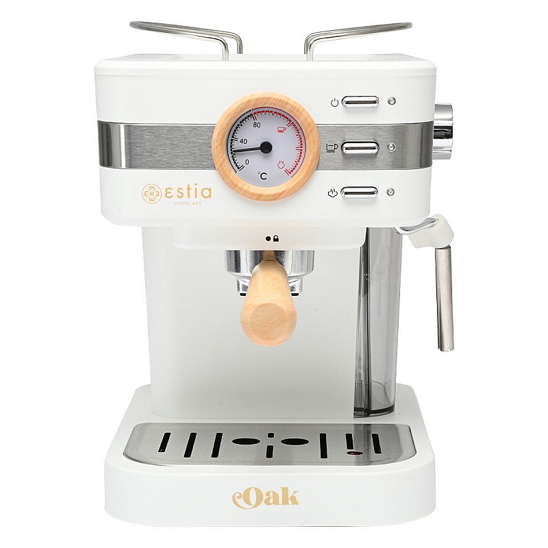 ESTIA ΜΗΧΑΝΗ ESPRESSO OAK 950w 15 bar 1.2lt ΛΕΥΚΗ ESTIA 06-18993
