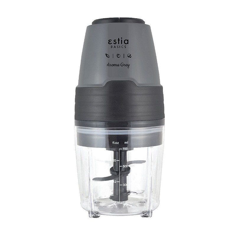 ΠΟΛΥΚΟΠΤΗΣ MULTI AROMA GREY 400W 0.7lt ΜΕ ΠΛΑΣΤΙΚΟ ΜΠΟΛ ESTIA 06-9892