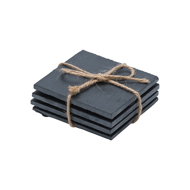 ESTIA ΣΟΥΒΕΡ ΤΕΤΡΑΓΩΝΑ ΣΧΙΣΤΟΛΙΘΟΥ 10x10cm ΣΕΤ 4 ΤΕΜ. ESTIA 07-24093