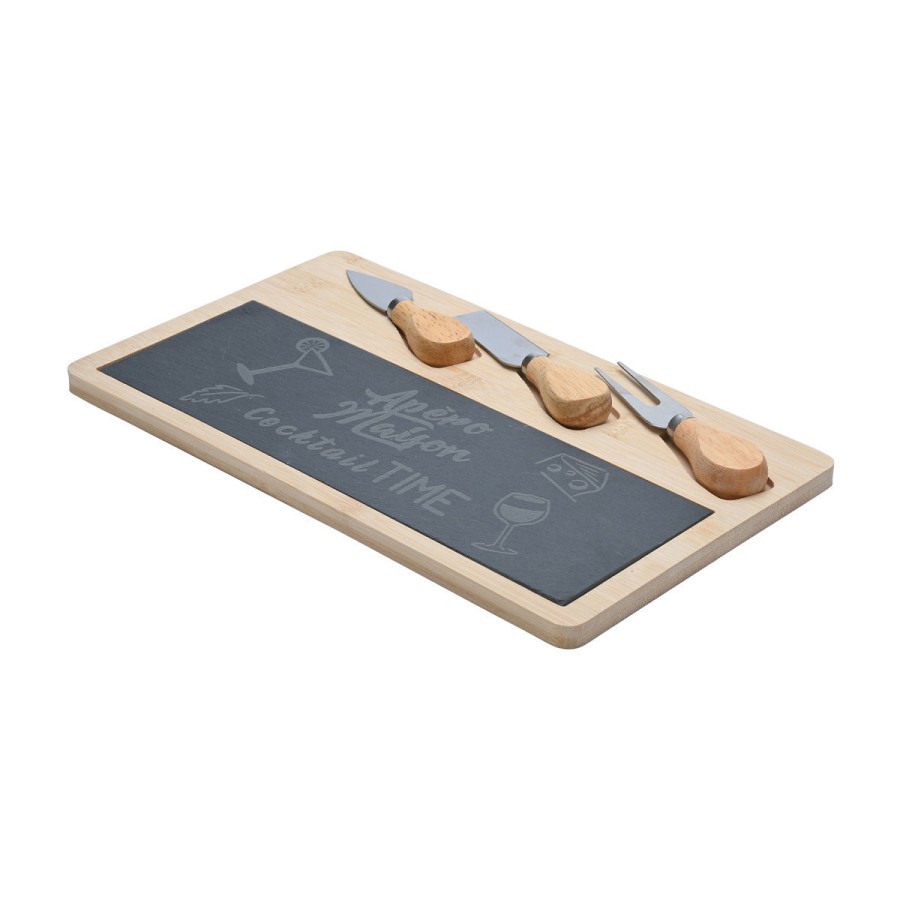 ESTIA ΠΛΑΤΩ ΣΕΡΒΙΡΙΣΜΑΤΟΣ ΣΧΙΣΤΟΛΙΘΟΥ ΜΕ ΞΥΛΙΝΗ ΒΑΣΗ & ΑΞΕΣΟΥΑΡ 33x19cm ESTIA 07-24123