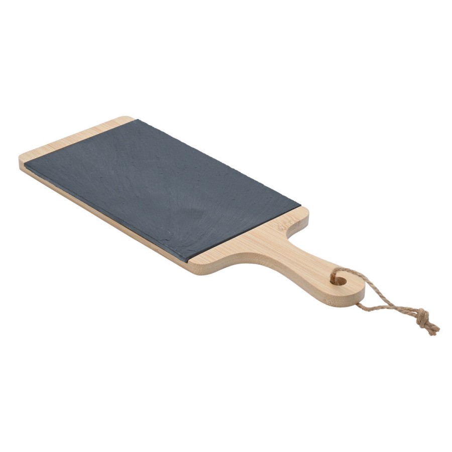 ESTIA ΠΛΑΤΩ ΣΕΡΒΙΡΙΣΜΑΤΟΣ ΣΧΙΣΤΟΛΙΘΟΥ ΜΕ ΞΥΛΙΝΗ ΒΑΣΗ 33x12cm ESTIA 07-24130