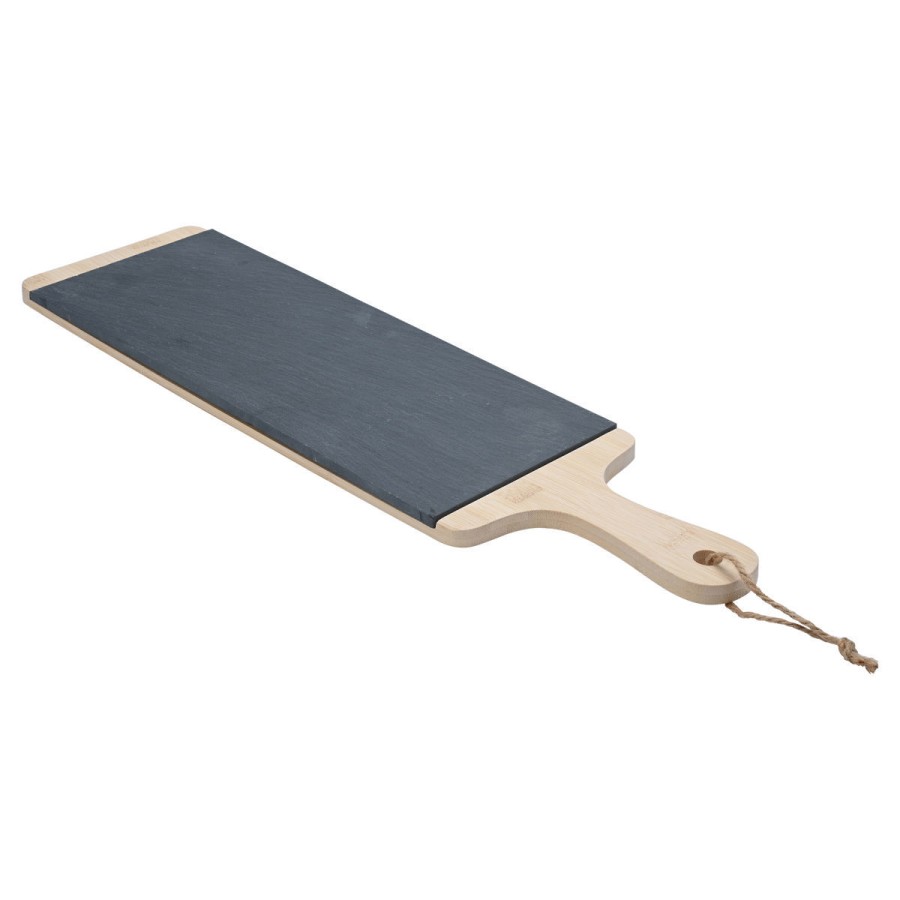 ESTIA ΠΛΑΤΩ ΣΕΡΒΙΡΙΣΜΑΤΟΣ ΣΧΙΣΤΟΛΙΘΟΥ ΜΕ ΞΥΛΙΝΗ ΒΑΣΗ 55x15cm ESTIA 07-24154