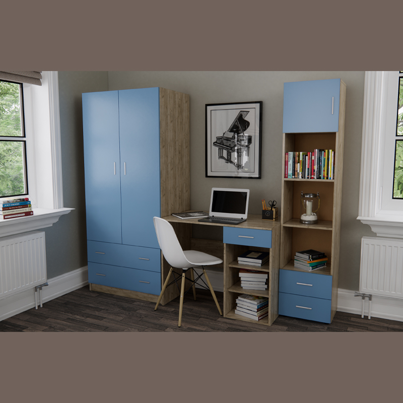 ΝΤΟΥΛΑΠΑ Smile GREY OAK - ΜΠΛΕ 80*50*180