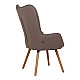 Πολυθρόνα Erato καφέ ύφασμα με ξύλινα πόδια φυσικό χρώμα 68*73*108 Fylliana 429-00-011