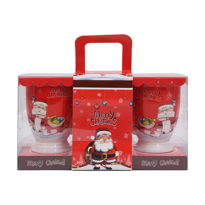 ΣΕΤ 2 ΧΡΙΣΤΟΥΓΕΝΝΙΑΤΙΚΕΣ ΚΟΥΠΕΣ "Santa claus" ΚΟΚΚΙΝΟ ΧΡΩΜΑ 8,5x11εκ