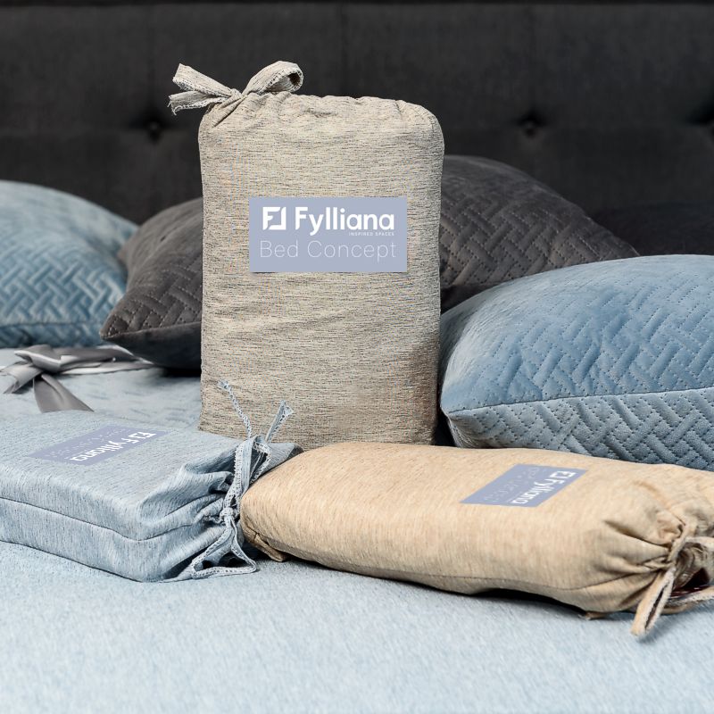 ΣΕΤ 2 ΣΕΝΤΟΝΙΑ + 2 ΜΑΞΙΛΑΡΟΘΗΚΕΣ Microsatin Lino ΥΠΕΡΔΙΠΛΟ ΓΑΛΑΖΙΟ 240*260εκ.