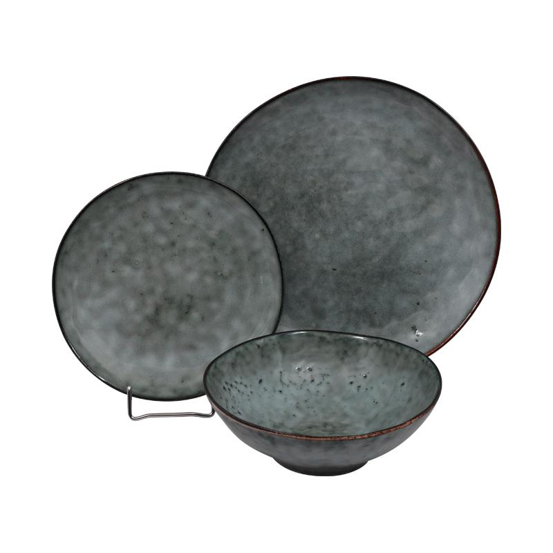 ΣΕΤ ΦΑΓΗΤΟΥ Fylliana 18 ΤΕΜΑΧIΩΝ STONEWARE ΓΚΡΙ ΧΡΩΜΑ
