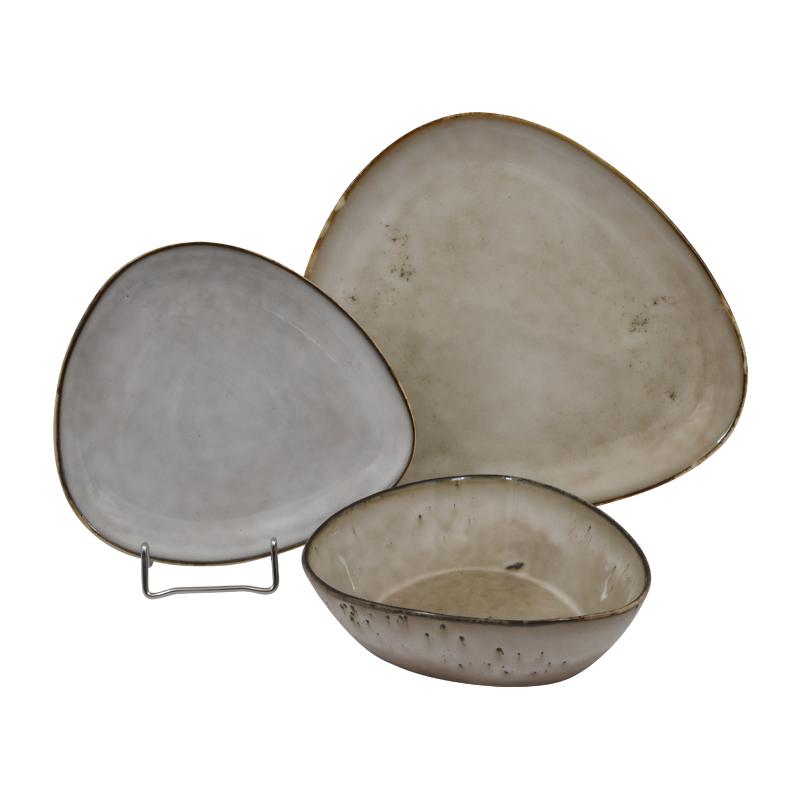 ΣΕΤ ΦΑΓΗΤΟΥ Fylliana 18 ΤΕΜΑΧIΩΝ STONEWARE ΜΠΕΖ-ΛΕΥΚΟ ΧΡΩΜΑ