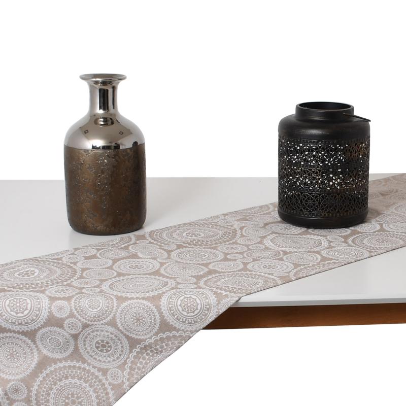 ΤΡΑΒΕΡΣΑ "Lace" ΜΠΕΖ-ΑΣΠΡΟ 40*160