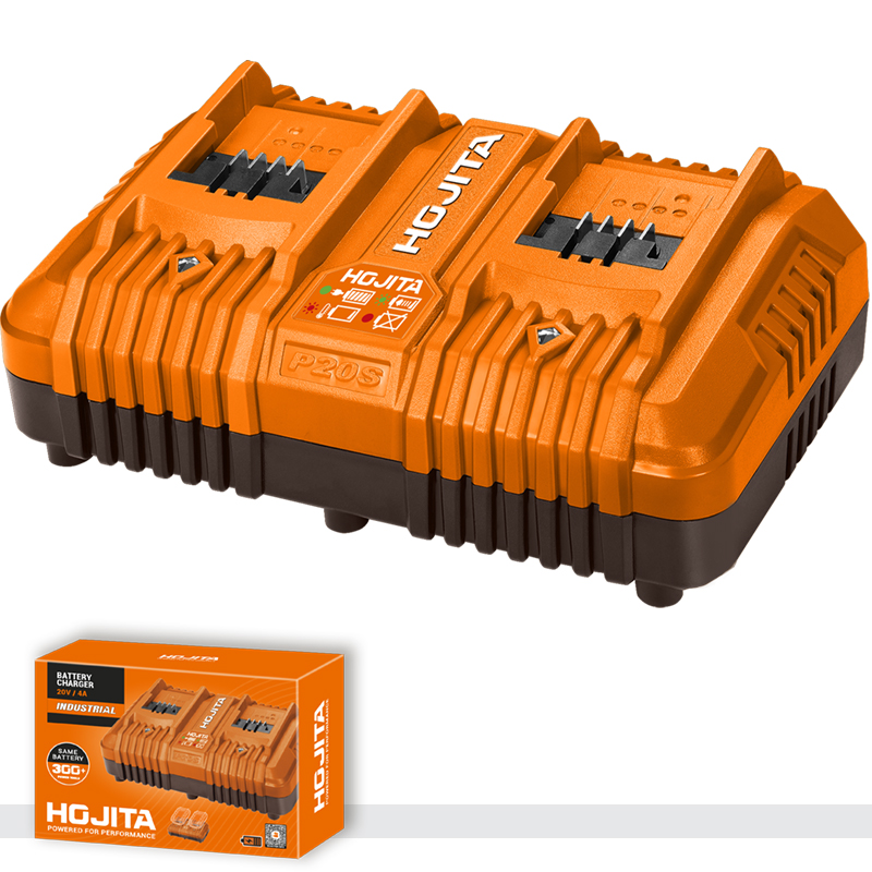 Φορτιστής HOJITA 2 θέσεων για μπαταρία λιθίου 2x20V 4A