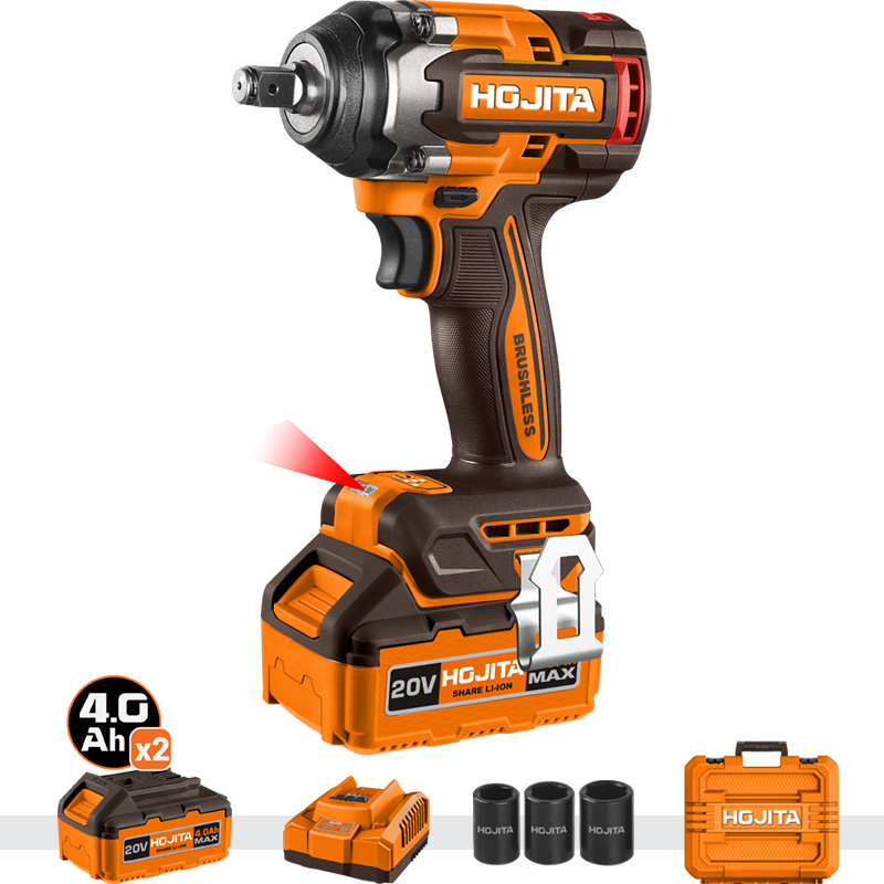 Μπουλονόκλειδο HOJITA Brushless 500Nm μπαταρίας 20V Βαλιτσάκι