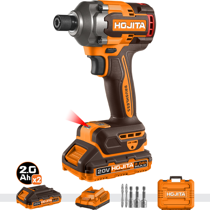 Παλμικό κατσαβίδι HOJITA Brushless 285Nm μπαταρίας 20V Βαλιτσάκι