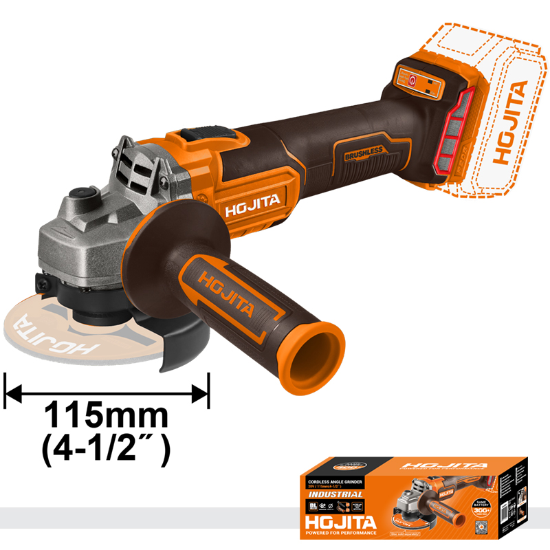 Γωνιακός τροχός HOJITA Brushless 115mm μπαταρίας 20V SOLO