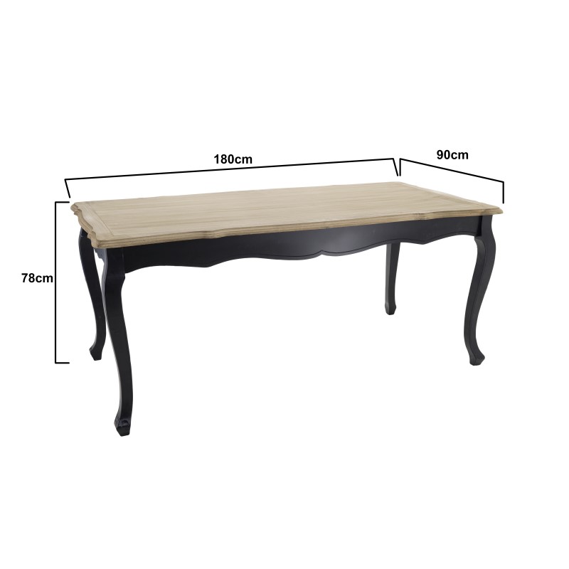 INART ΤΡΑΠΕΖΙ ΞΥΛ NATURAL ΜΕ ΜΑΥΡΑ ΠΟΔΙΑ 180Χ90Χ78 Inart 3-50-104-0191