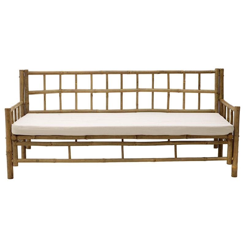 INART ΚΑΝΑΠΕΣ ΜΠΑΜΠΟΥ ΜΕ ΜΑΞΙΛΑΡΙ NATURAL/ΛΕΥΚΟΣ 180Χ70Χ80/43 Inart 3-50-236-0005