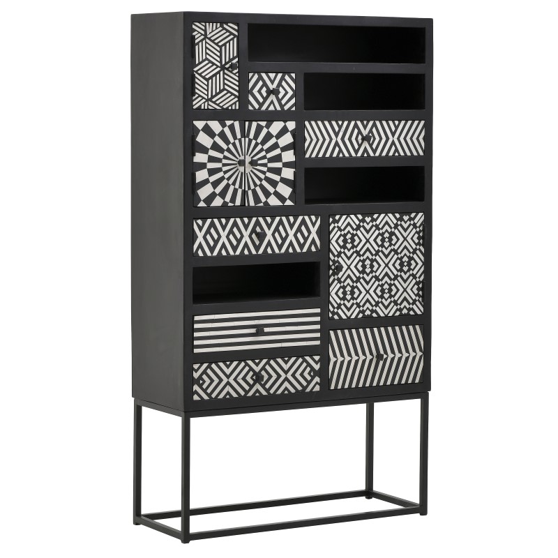 INART ΣΥΡΤΑΡΙΕΡΑ ΞΥΛΙΝΗ ΛΕΥΚΗ/ΜΑΥΡΗ 90Χ35Χ160 Inart 3-50-350-0053