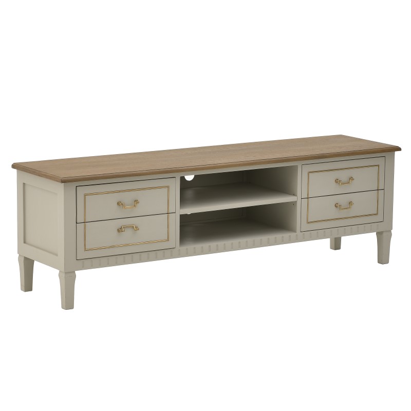 INART ΕΠΙΠΛΟ TV ΞΥΛΙΝΟ ΓΚΡΙ/NATURAL 160X40X50 Inart 3-50-422-0050