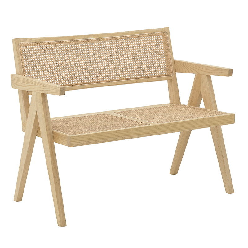INART ΚΑΝΑΠΕΣ 2ΘΕΣΙΟΣ ΞΥΛΙΝΟΣ/RATTAN NATURAL 105X50X85/45 Inart 3-50-597-0075