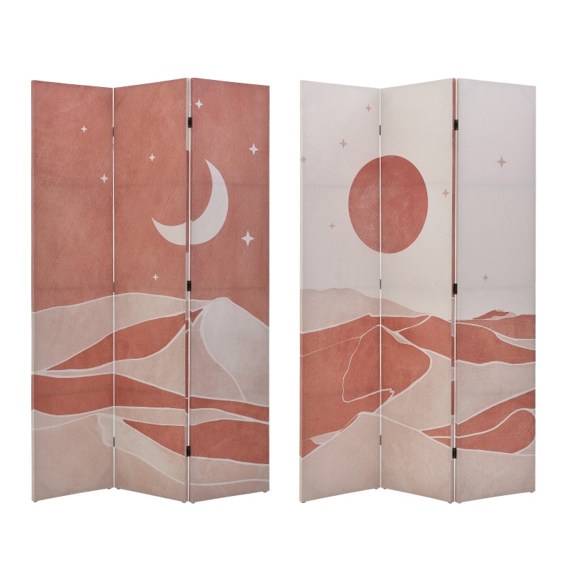 INART ΠΑΡΑΒΑΝ 2 ΟΨΕΩΝ PRINTED CANVAS ΗΛΙΟΣ/ΦΕΓΓΑΡΙ 120Χ3Χ180 Inart 3-50-610-0235