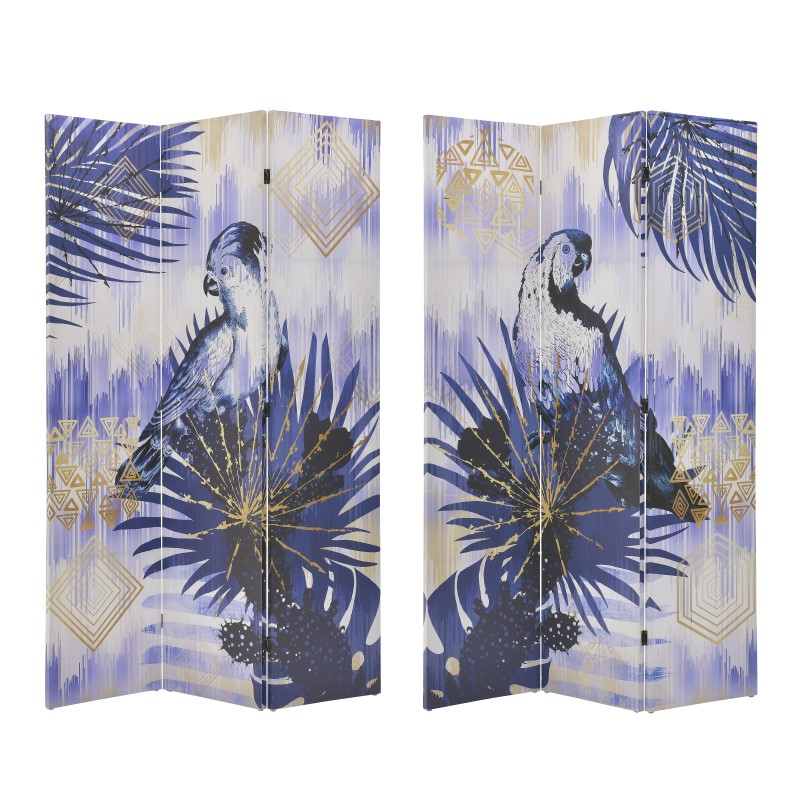 INART ΠΑΡΑΒΑΝ 2 ΟΨΕΩΝ PRINTED CANVAS ΠΑΠΑΓΑΛΟΙ 120Χ3Χ180 Inart 3-50-610-0238