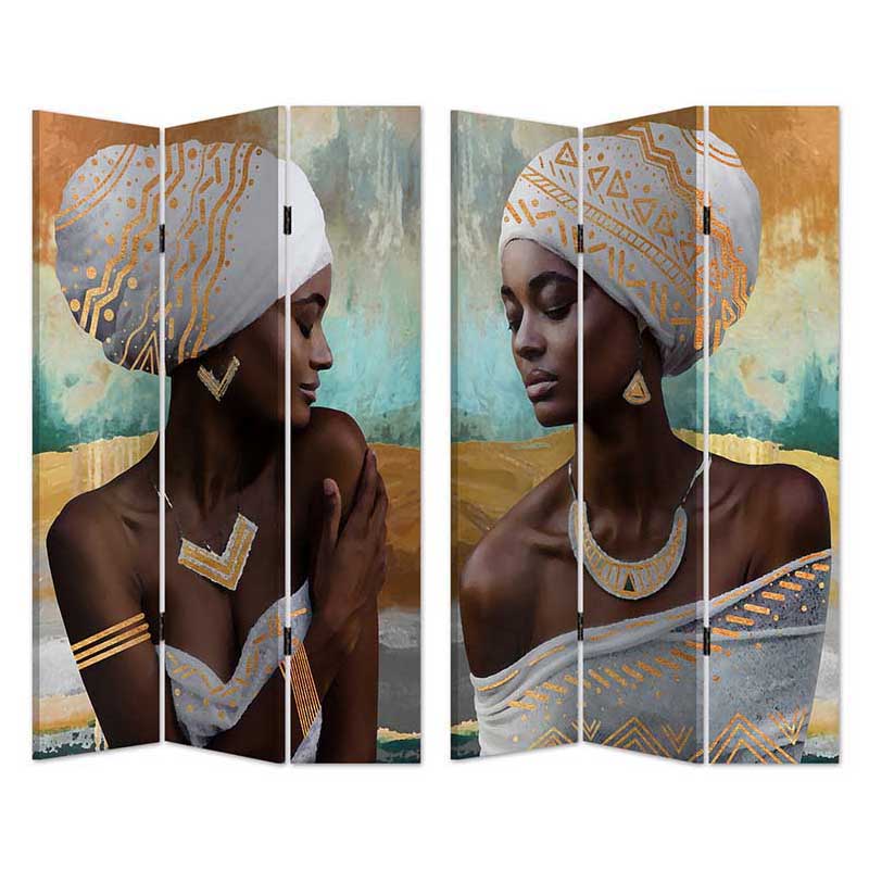 INART ΠΑΡΑΒΑΝ 2 ΟΨΕΩΝ PRINTED CANVAS ΓΥΝΑΙΚΕΙΑ ΦΙΓΟΥΡΑ 120Χ3Χ180 Inart 3-50-610-0259
