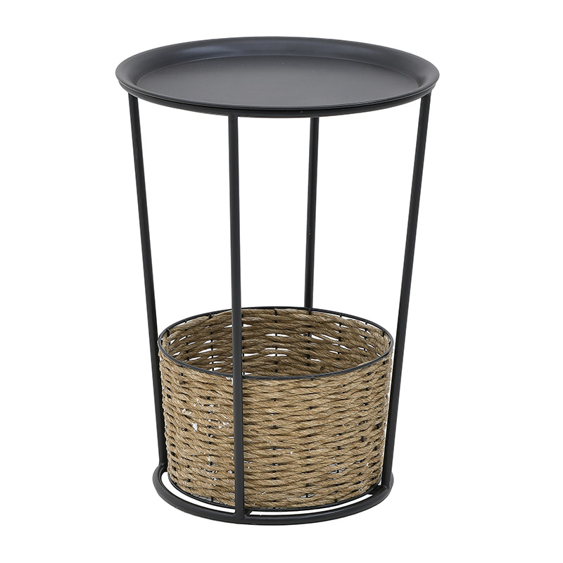 INART ΤΡΑΠΕΖΑΚΙ ΜΕΤΑΛ. ΜΑΥΡΟ/NATURAL Φ44Χ60 Inart 3-50-712-0005
