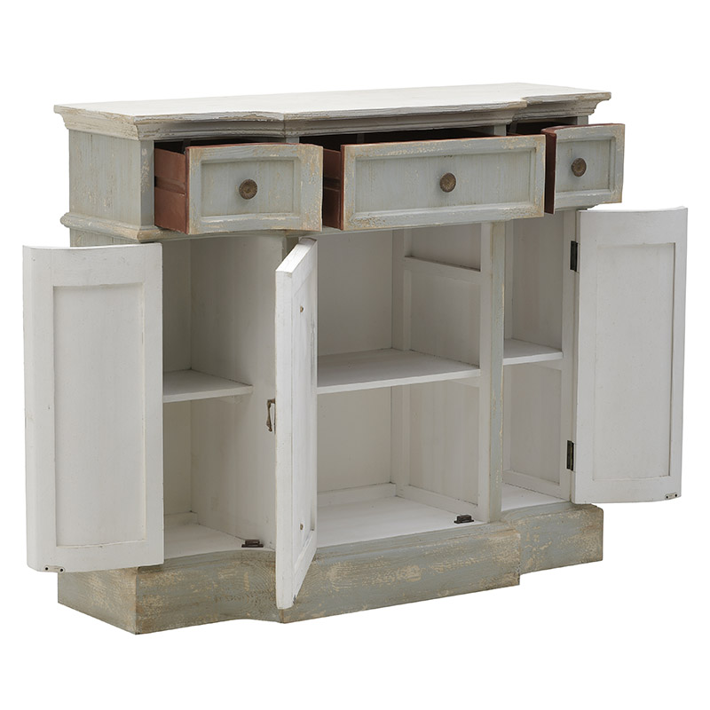 INART ΜΠΟΥΦΕΣ ΞΥΛΙΝΟΣ ΑΝΤΙΚΕ ΚΡΕΜ/ΓΑΛΑΖΙΟΣ 112X38X98 Inart 3-50-725-0019