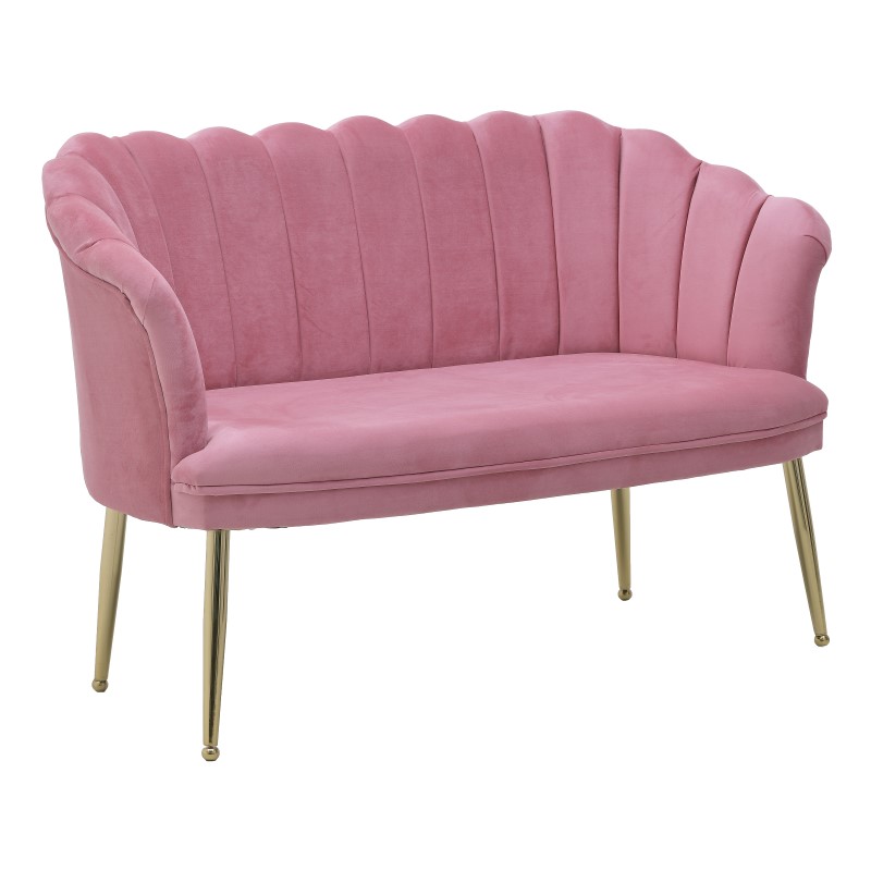 INART ΚΑΝΑΠΕΣ 2ΘΕΣΙΟΣ ΒΕΛΟΥΔΙΝΟΣ ΡΟΖ 130X62X82/44 Inart 3-50-777-0002