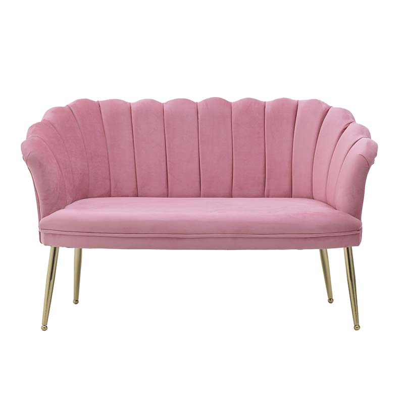 INART ΚΑΝΑΠΕΣ 2ΘΕΣΙΟΣ ΒΕΛΟΥΔΙΝΟΣ ΡΟΖ 130X62X82/44 Inart 3-50-777-0002