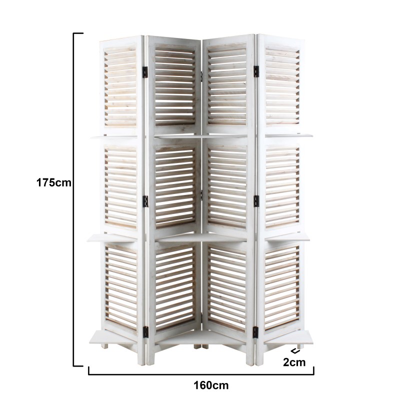 INART ΠΑΡΑΒΑΝ ΞΥΛΙΝΟ ΜΠΕΖ/ΕΚΡΟΥ+ΡΑΦΙ 125X35X175 Inart 3-50-898-0007
