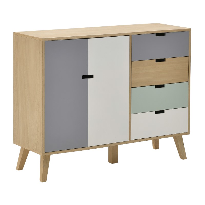 INART ΣΥΡΤΑΡΙΕΡΑ/ΝΤΟΥΛΑΠΙ ΞΥΛΙΝΟ MULTICOLOR 110X36X85 Inart 3-50-905-0027
