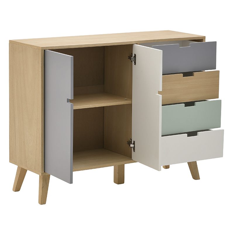 INART ΣΥΡΤΑΡΙΕΡΑ/ΝΤΟΥΛΑΠΙ ΞΥΛΙΝΟ MULTICOLOR 110X36X85 Inart 3-50-905-0027