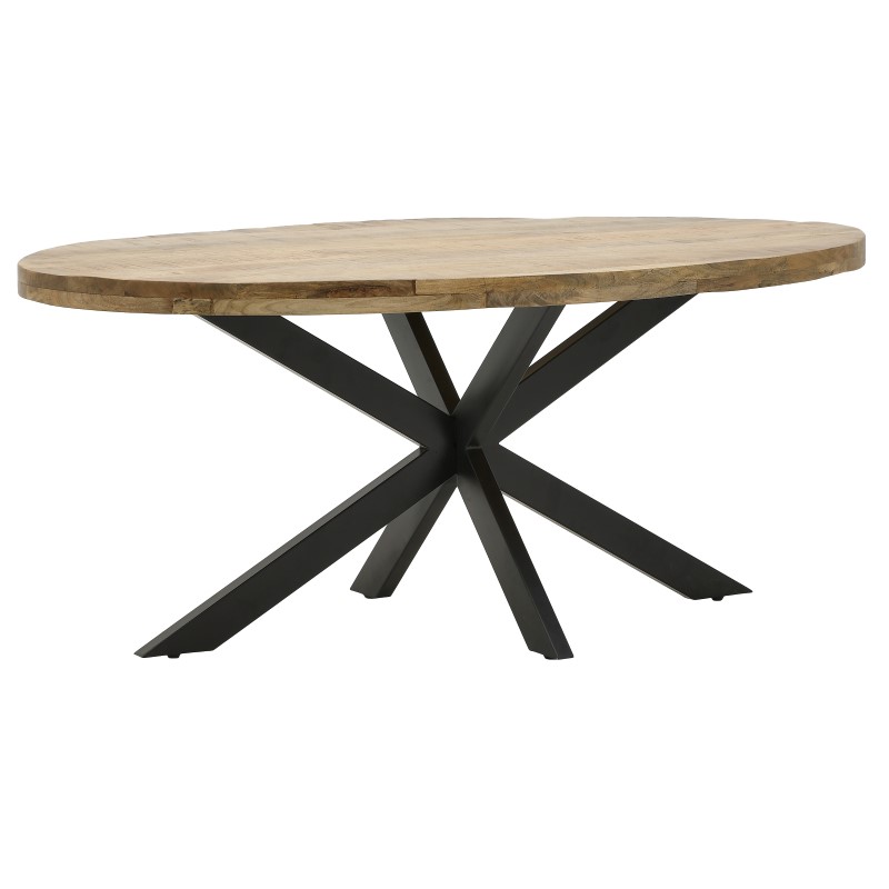 INART ΤΡΑΠΕΖΑΡΙΑ ΞΥΛ.ΜΕΤΑΛ. NATURAL/ΜΑΥΡΗ 190Χ100Χ77 Inart 3-50-969-0006