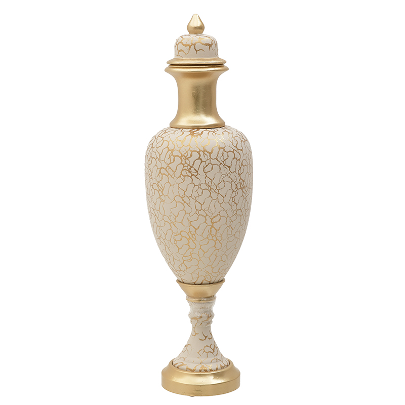 INART ΒΑΖΟ ΚΕΡΑΜΙΚΟ ΚΡΕΜ/ΧΡΥΣΟ 20X20X90 Inart 3-70-481-0020