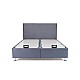 Κρεβάτι με στρώμα "BIZ" διπλό με αποθηκευτικό χώρο από βελούδο σε γκρι χρώμα 160x200