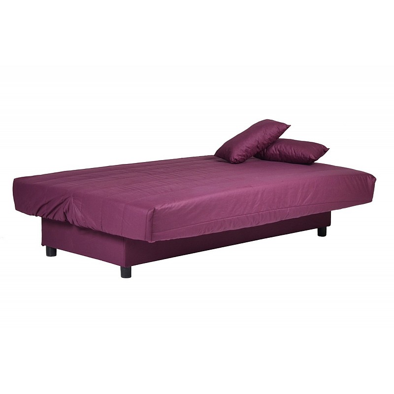 Καναπές-κρεβάτι "ECO" τριθέσιος υφασμάτινος σε χρώμα μωβ 185x88x82