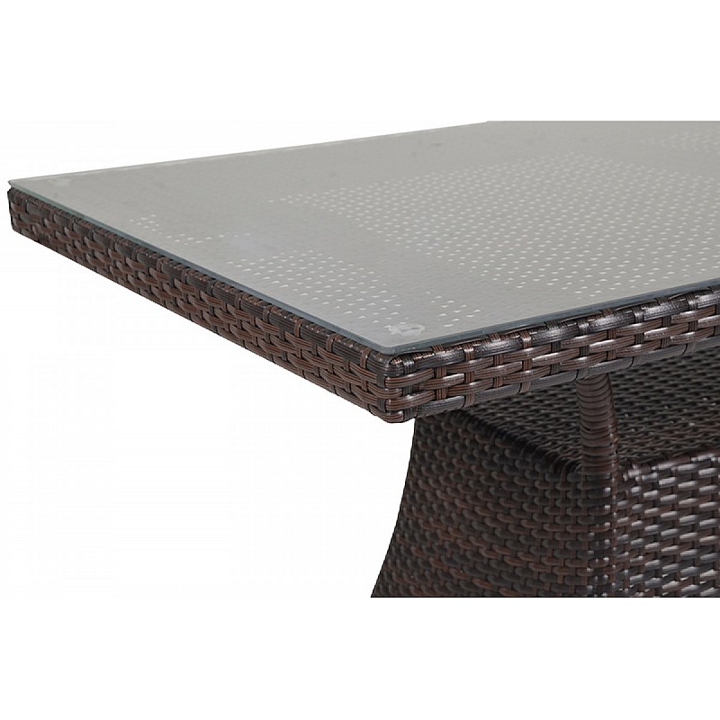 Τραπέζι "MONACO" αλουμινίου-wicker σε χρώμα cappuccino 120x70x74