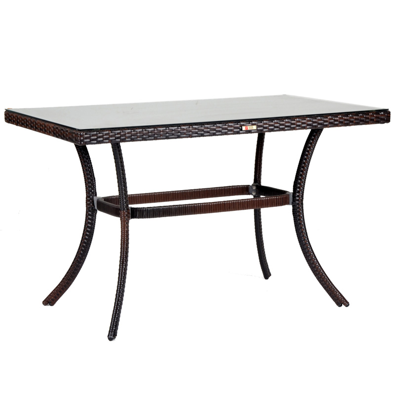 Τραπέζι "MONACO" αλουμινίου-wicker σε χρώμα cappuccino 120x70x74