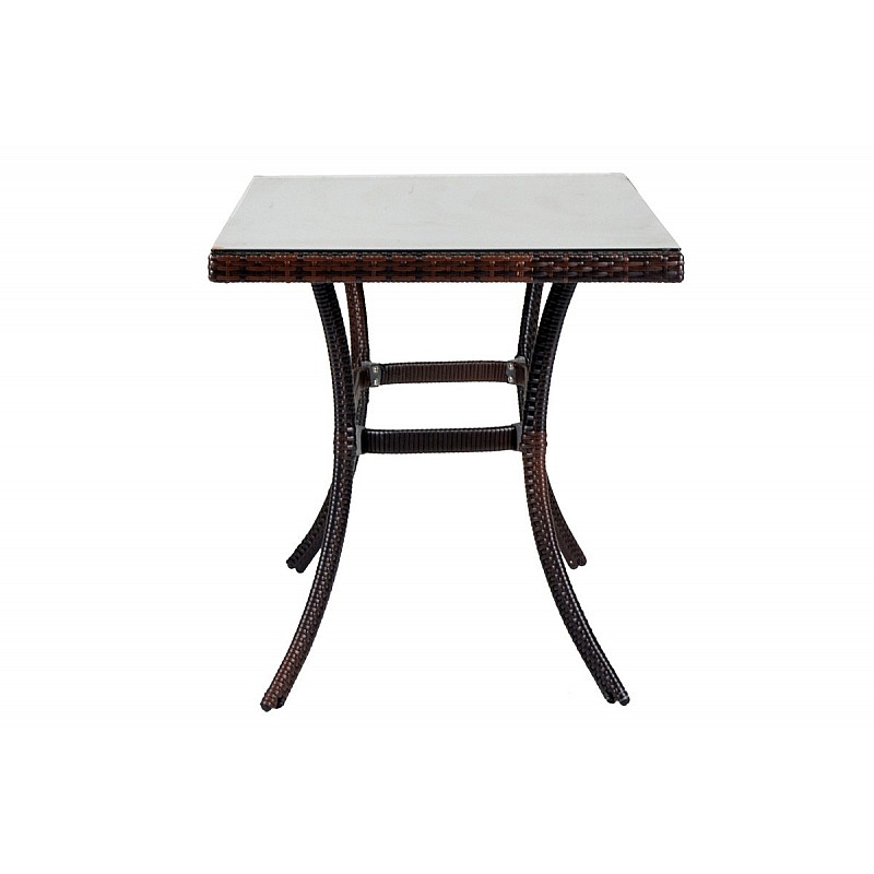 Τραπέζι "MONACO" αλουμινίου-wicker σε χρώμα cappuccino 140x80x74