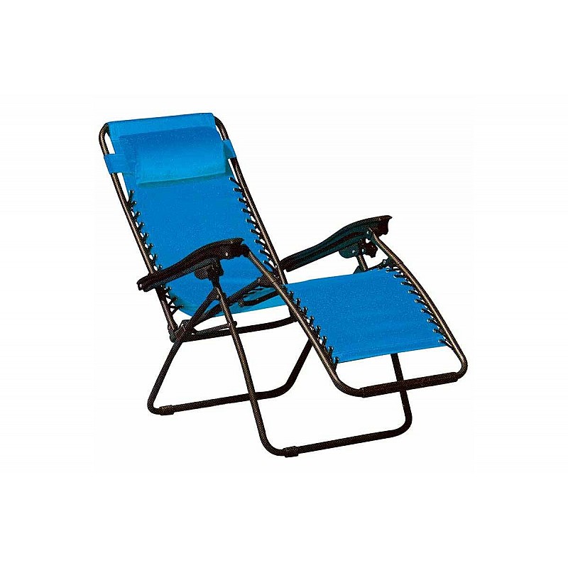 Πολυθρόνα-ξαπλώστρα "COMFORT" μεταλλική σε χρώμα μπλε 178x65x110