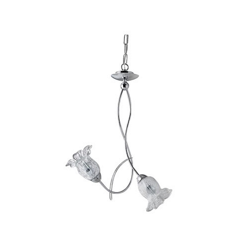 Φωτιστικό οροφής "LONDRA" 2φωτο μεταλλικό σε χρώμα ασημί