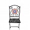 Καρέκλα πτυσσόμενη "BOLERO" με ψηφιδωτό καπάκι από μέταλλο σε χρώμα μαύρο 42x48x90