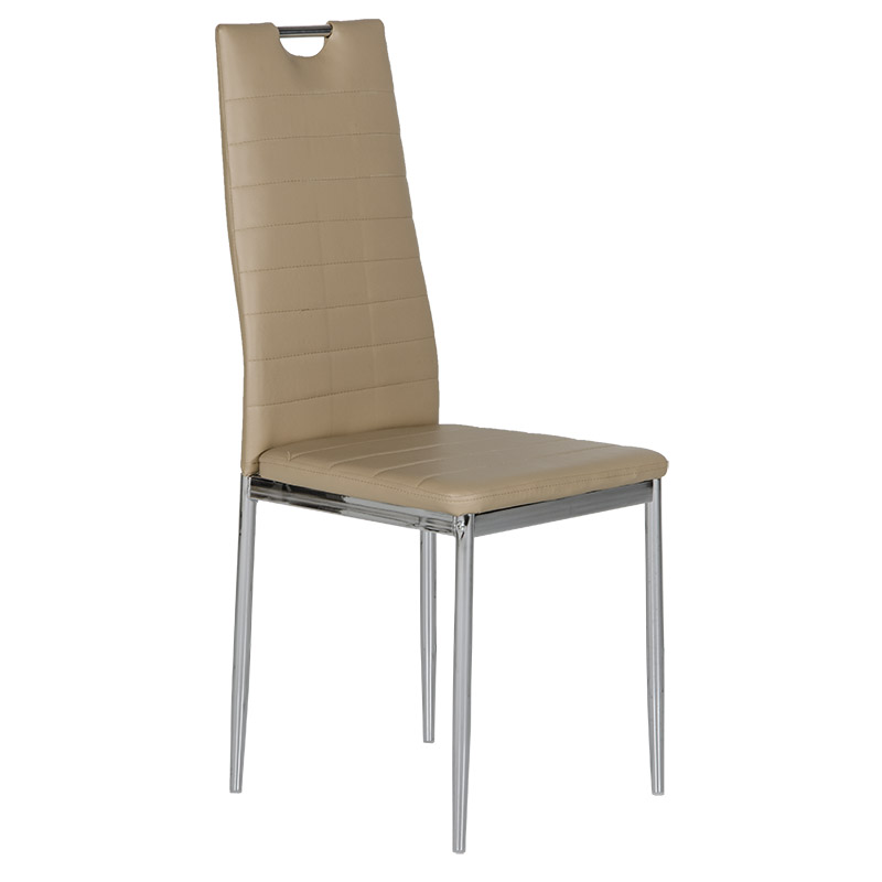 Καρέκλα "ΤΟΝΙΑ"από pvc σε cappuccino χρώμα 52x43x96